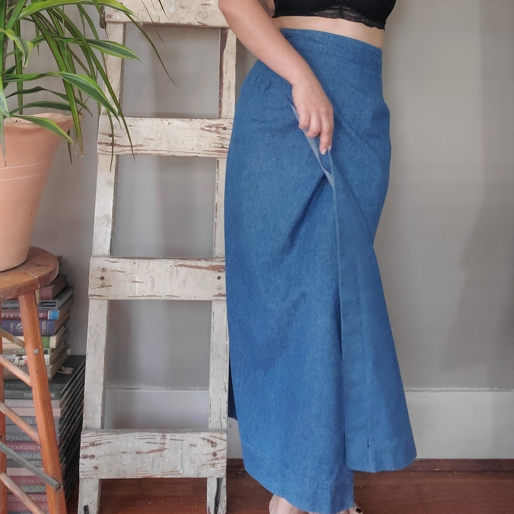 Vintage Denim Wrap Skirt Gem